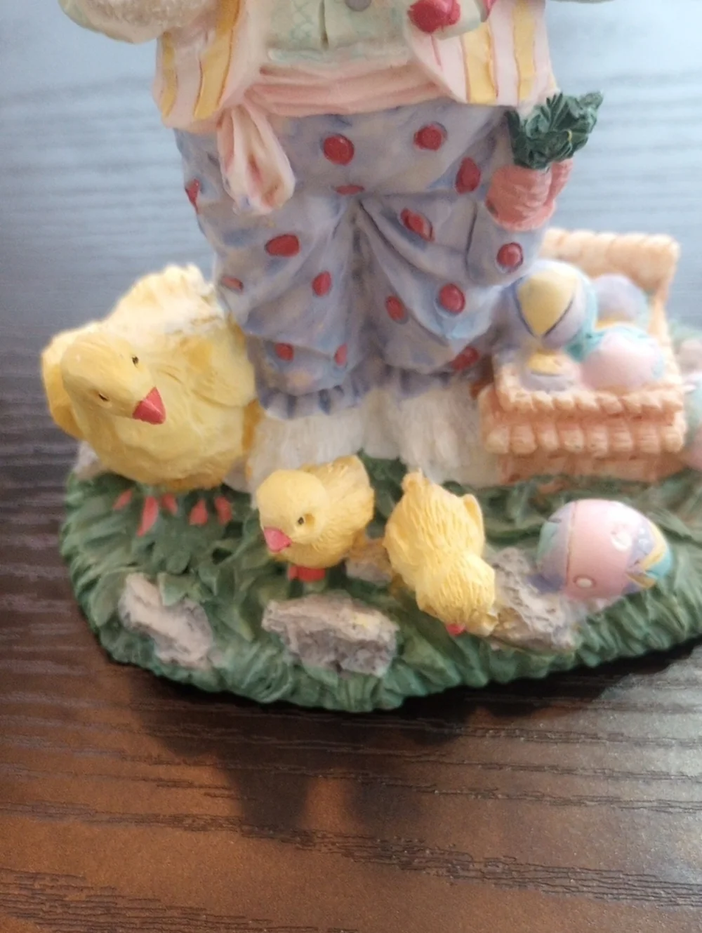 Vintage Bunny Rabbit Chicks Ceramic Figurines Pastel Multicolor Spring Summer